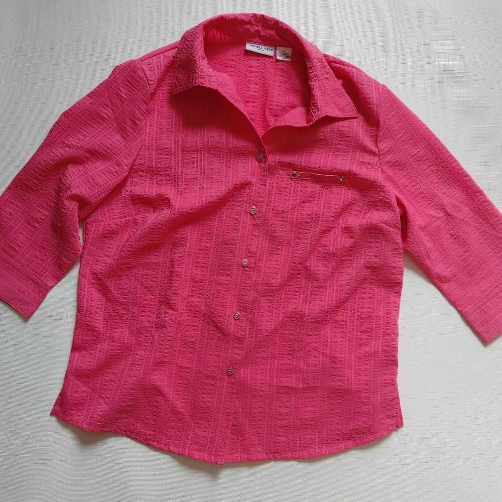 CARROLL REED Classics Button Down Blouse PINK Women's Size 14